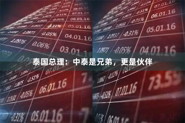 泰国总理：中泰是兄弟，更是伙伴